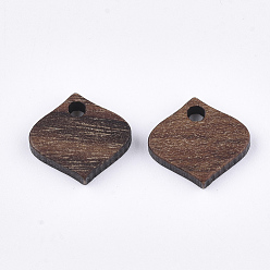 SillínMarrón Encantos de madera de nogal, saddle brown, 11.5x12x2.5~3 mm, agujero: 1.6 mm