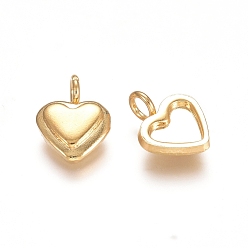 Golden 304 Stainless Steel Pendant Cabochon Settings, Heart, Golden, Tray: 4x5.5mm, 10x7x2.2mm, Hole: 2mm