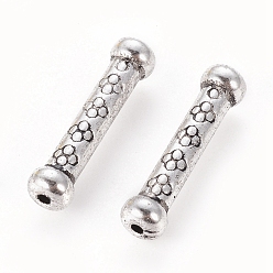 Antique Silver Tibetan Style Alloy Beads, Cadmium Free & Nickel Free & Lead Free, Tube, Antique Silver, 22x5.5mm, Hole: 1.5mm