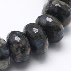 Grey Opal Natural Grey Opal Beads Strands, Faceted, Rondelle, 12x8mm, Hole: 1mm, about 54pcs/strand, 15.5 inch