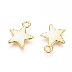 Золотой Гальванические сплавы, долговечный, звезда, золотые, 13.5x10.5x1.5 мм, отверстие : 1.5 мм