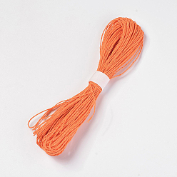 Coral Paper Cords String, for Jewelry Making, 2-Ply, Coral, 2mm, about 32.8 yards(30m)/bundle