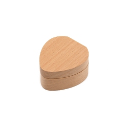 Bois Solide Boite en bois, pour médiator, cœur, burlywood, 4.6x4.2x2.4 cm