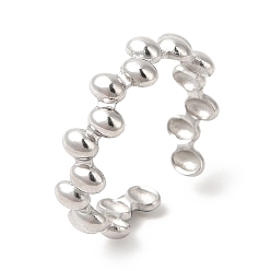 Color de Acero Inoxidable 304 anillo abierto ovalado de acero inoxidable para mujer, color acero inoxidable, tamaño de EE. UU. 6 3/4 (17.1 mm)