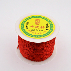 Красный Полиэстеровые шнуры, круглая строка , красные, 2 мм, около 54.68 ярдов (50 м) / рулон