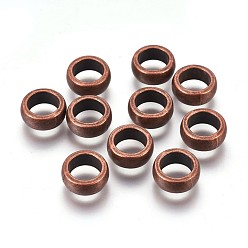 Red Copper Tibetan Style Spacer Beads, Rondelle, Cadmium Free & Nickel Free & Lead Free, Red Copper, 11x5mm, Hole: 7.5mm