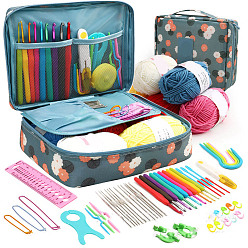 Flower Sewing Tool Sets, Including Aluminum Pin, Crochet Hook, Twist Pin, Scissor, Flower, 240x180x60mm