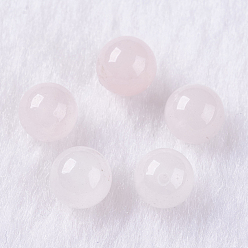 Розовый Кварц Природного розового кварца бусы, половине просверлил, круглые, 8 мм, отверстие : 1 мм