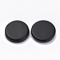 Black Opaque Acrylic Beads, Flat Round, Black, 19.5x4.5mm, Hole: 2mm, about 310pcs/500g