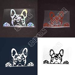 Mixed Color Gorgecraft 4Sheets 4 Colors Reflective Waterproof PVC Car Stickers, Dog with Adhesive Tape, for Cars Motorbikes Luggages Skateboard Decor, Mixed Color, 9.9x15.6x0.02cm, 1sheet/color
