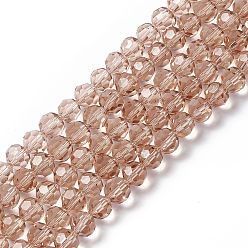 BurlyWood Glass Beads Strands, Faceted(32 Facets), Round, BurlyWood, 4mm, Hole: 1mm, about 98pcs/strand, 13.7 inch