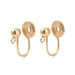 Golden 304 Stainless Steel Ear Cuff Findings, Wire Wrap Vortex Earring Findings with Vertical Loop, Golden, 14.5mm, Hole: 3x0.6mm