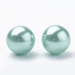 Turquoise Pâle Perles d'imitation en plastique écologique, haut lustre, Grade a, ronde, turquoise pale, 40mm, Trou: 3.8mm