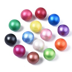 Couleur Mélangete Perles de bois naturel peintes, nacré, pas de trous / non percés, ronde, couleur mixte, 15mm