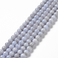 Blue Lace Agate Natural Blue Lace Agate Beads Strands, Grade AB+, Round, 6mm, Hole: 1mm, about 60~63pcs/strand, 15.7 inch(40cm)