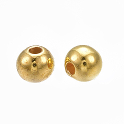 Золотой CCB пластиковые шарики, круглые, золотые, 3.5~4x3.5 мм, Отверстие : 1 мм , около 16000 шт / 500 г