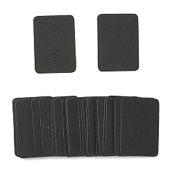 Черный Бумажные ювелирные украшения серьги дисплей карты, прямоугольные, чёрные, 35x25x0.5 мм