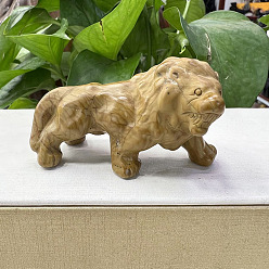 Rhodochrosite Natural Rhodochrosite Carved Healing Lion Figurines, Reiki Energy Stone Display Decorations, 50~60mm