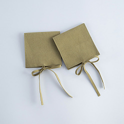 Olive Pochettes cadeaux de rangement de bijoux en microfibre, sacs enveloppes avec rabat, pour les bijoux, montre emballage, carrée, olive, 6x6 cm