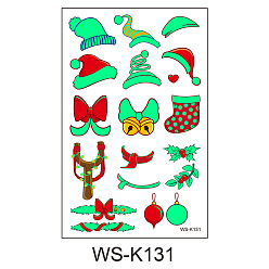 Средний Весенно-Зеленый Рождественский тематический узор светящиеся татуировки боди-арт, съемные поддельные временные татуировки наклейки бумаги, средний весенний зеленый, 12x7.6x0.025 см