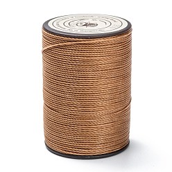 Perú Hilo redondo de hilo de poliéster encerado, cordón de micro macramé, cuerda retorcida, para coser cuero, Perú, 0.65 mm, aproximadamente 87.48 yardas (80 m) / rollo