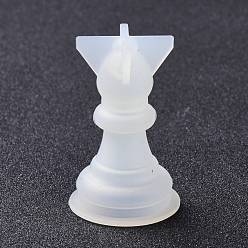 Белый Силиконовые формы для шахмат своими руками, формы для литья смолы, инструменты для производства глиняных ремесел, епископ, белые, 30x48 мм, внутренний диаметр: 23 мм