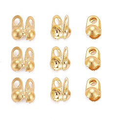 Golden 304 Stainless Steel Bead Tips, Calotte Ends, Clamshell Knot Cover, Golden, 4x2mm, Hole: 1mm