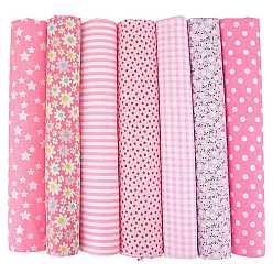 Pink Хлопковая ткань с принтом, для пэчворка, шить ткани для пэчворка, подбивка, цветок/горошек/шотландка/полосатый/звездный узор, розовые, 50x50 см, 7 шт / комплект