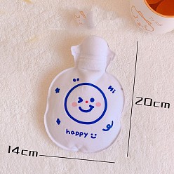 Smiling Face PVC Hot Water Bottles, Hot Water Bag, Smiling Face Pattern, 200x140mm, Capacity: 300ml(10.14 fl. oz)