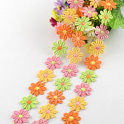 Coloré Ruban de polyester de fleurs, pour l'emballage cadeau, colorées, 1 pouce (26 mm) x 2 mm, environ 15 mètres / paquet (13.716 m / paquet)