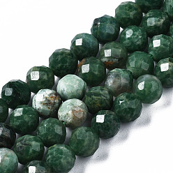 Emerald Natural Emerald Quartz Beads Strands, Faceted, Round, 6.5mm, Hole: 1mm, about 59pcs/strand, 14.96 inch~15.08 inch(38cm~38.3cm)