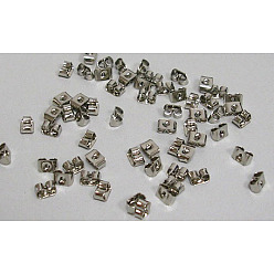 Платина Орехи железа уха, спинки для серьги, без никеля , платина, 5x3.5 мм, отверстие : 0.7~0.9 мм