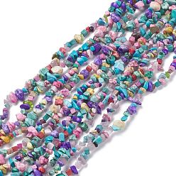 Synthetic Turquoise Synthetic Turquoise Beads Strands, Dyed, Chip, 5~8mm, Hole: 1mm, about 33 inch(84cm)