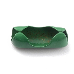 Зеленый Латунные соединения шаровой цепи, зелёные, 9x3~3.5 мм, отверстие : 2.5 мм