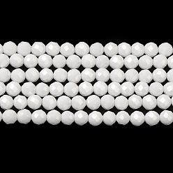 Белый Бусины из кубического циркония, граненые круглые, белые, 3 мм, отверстие : 0.6 мм, около 120 шт / нитка, 14.84''~14.96'' (37.7~38 см)