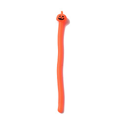 Коралловый ТПР стресс-игрушка, забавная сенсорная игрушка непоседа, для снятия стресса и тревожности, полоска/имитация лапши эластичный браслет, Хэллоуинская тыква, коралл, 188x7 мм