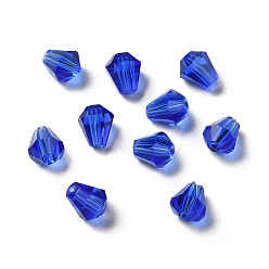Azul Medio Imitación de vidrio cuentas de cristal austriaco, facetados, diamante, azul medio, 6x5 mm, agujero: 1 mm