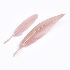 Dark Salmon Goose Feather Costume Accessories, Dyed, Dark Salmon, 105~157x16~22mm, about 500pcs/bag