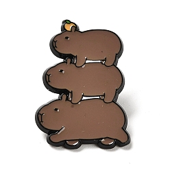 Camel Cartoon Bank Beaver Enamel Pins, Black Alloy Brooches for Backpack Clothes, Camel, 32x21.5x1.5mm