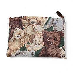 Медведь Складные экологически чистые нейлоновые пакеты для продуктов, многоразовые непромокаемые сумки для покупок, с сумкой и ручкой для сумки, Медведь Pattern, 52.5x60x0.15 см