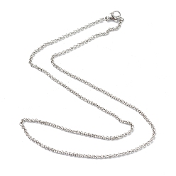 Stainless Steel Color 304 Stainless Steel Rolo Chain Necklaces, with Lobster Claw Clasps, Stainless Steel Color, 16.33 inch(41.5cm), 2mm