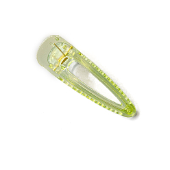 Green Yellow Transparent Candy Color Plastic Alligator Hair Clips, for Girls Fashion Kids Hair Accessories, Green Yellow, 80mm