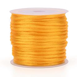 Gold Nylon Rattail Satin Cord, Beading String, for Chinese Knotting, Jewelry Making, Gold, 1mm, about 32.8 yards(30m)/roll