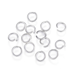 Stainless Steel Color 304 Stainless Steel Jump Rings, Open Jump Rings, Stainless Steel Color, 18 Gauge, 7x1mm, Inner Diameter: 5mm