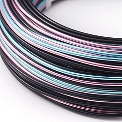 Разноцветный 3 цветные сегменты круглой алюминиевой проволоки, для бисероплетения, красочный, 15 датчик, 1.5 мм, около 180.44 футов (55 м) / рулон