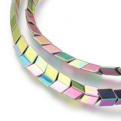 Multi-color Plated Electroplated Non-magnetic Synthetic Hematite Beads Strands, Polish, Arrow, Multi-color Plated, 8x8.5x4mm, Hole: 1mm, about 59pcs/strand, 15.74 inch(40cm)