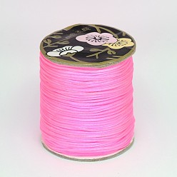 Ярко-Розовый Нейлоновая нить, гремучий атласный шнур, ярко-розовый, 1 мм, около 87.48 ярдов (80 м) / рулон