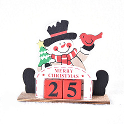 Muñeco de nieve Decoración de exhibición de muñecas de madera, adornos de navidad, para regalo de fiesta decoración del hogar, muñeco de nieve, 52x150x135 mm