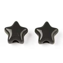 Coffee Opaque Acrylic Beads, Star, Coffee, 9x9.5x5.5mm, Hole: 2.5mm, about 2050pcs/500g