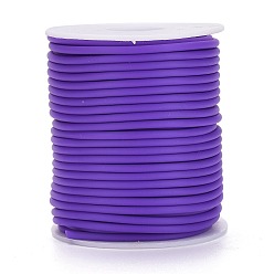 Color de Malva Tubo hueco pvc tubular cordón de caucho sintético, envuelta alrededor de la bobina de plástico blanco, color de malva, 3 mm, agujero: 1.5 mm, aproximadamente 27.34 yardas (25 m) / rollo